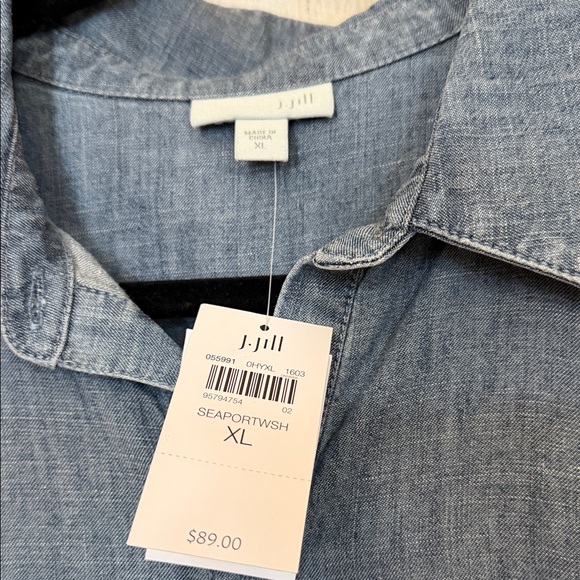 J. Jill Seaport Wash Denim Top - Picture 2 of 4